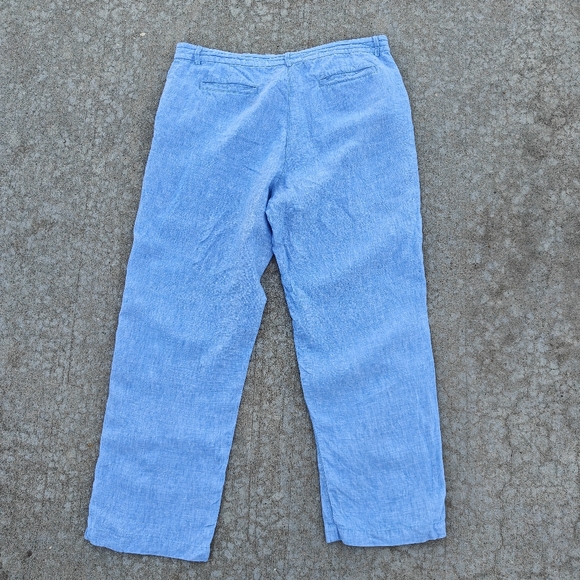 L.L. BEAN Women’s Classic Fit 100% Linen Pants Blue Size 14 - Picture 3 of 10